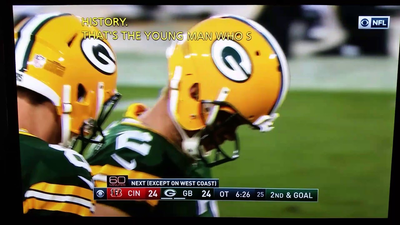 Geronimo Allison #81  73yd catch n run Aaron Rodgers 1st overtime win Packers