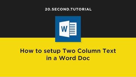 Create two column text in Word | Microsoft Word Tutorial #9