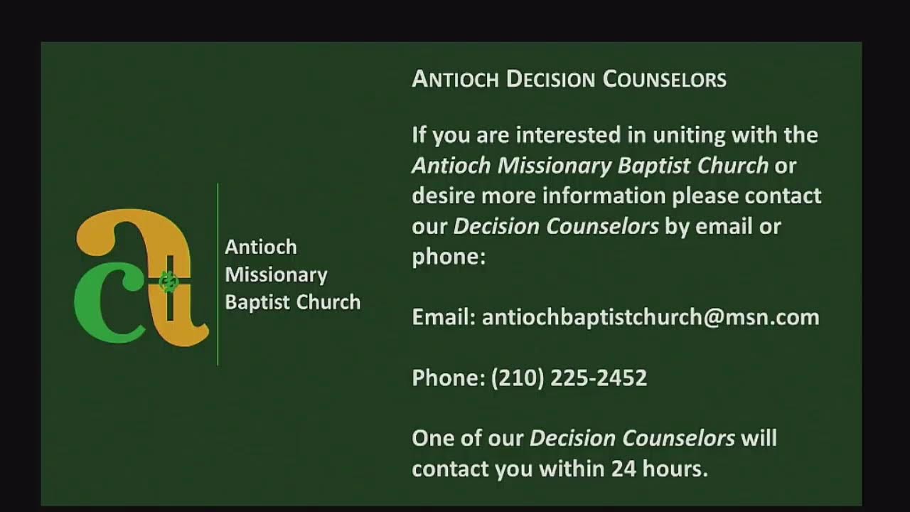 Antioch Missionary Baptist Church 2023 Sunday Virtual Service May 7th, 2023.