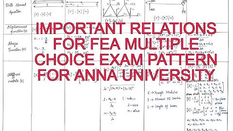 FINITE ELEMENT ANALYSIS I ANNA UNIVERSITY I MULTIPLE CHOICE QUESTION I IMPORTANT MATHEMATICAL RELAT