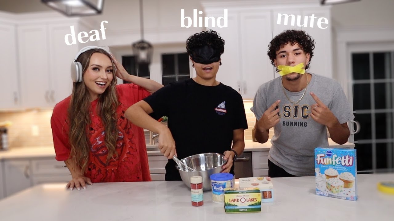 BLIND, DEAF, AND MUTE BAKING CHALLENGE! YouTube