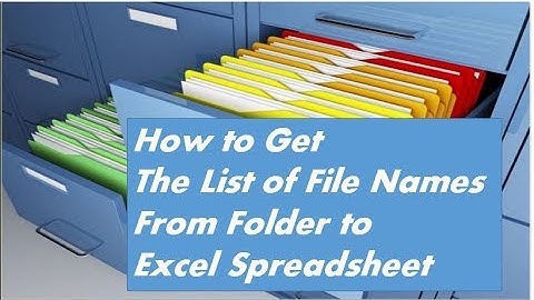Get the File Names From Folder to  Excel Spreadsheet without VBA