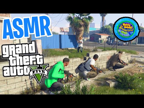 ASMR Gaming 😴 GTA 5 Story Mode Part 22! Relaxing Gum Chewing 🎮🎧 Controller Sounds + Whispering 💤