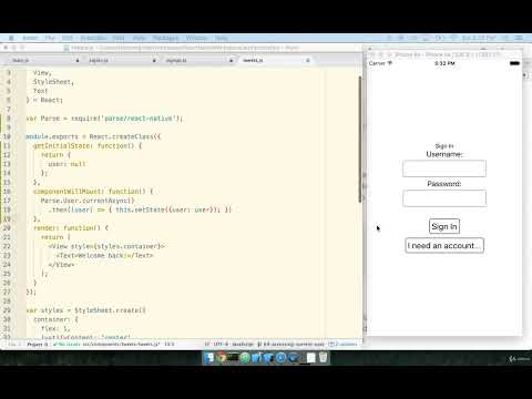 Build Apps with React Native 4 24  Accessing Current User