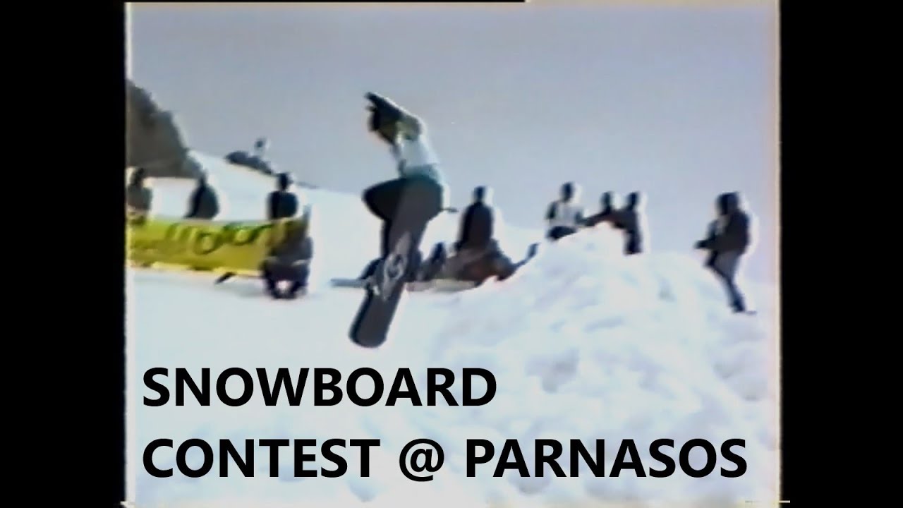 Snowboard contest Parnasos Greece YouTube
