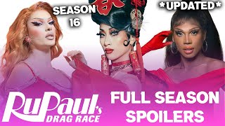 Season 16 *UPDATED* FULL Season Spoilers - RuPaul's Drag Race