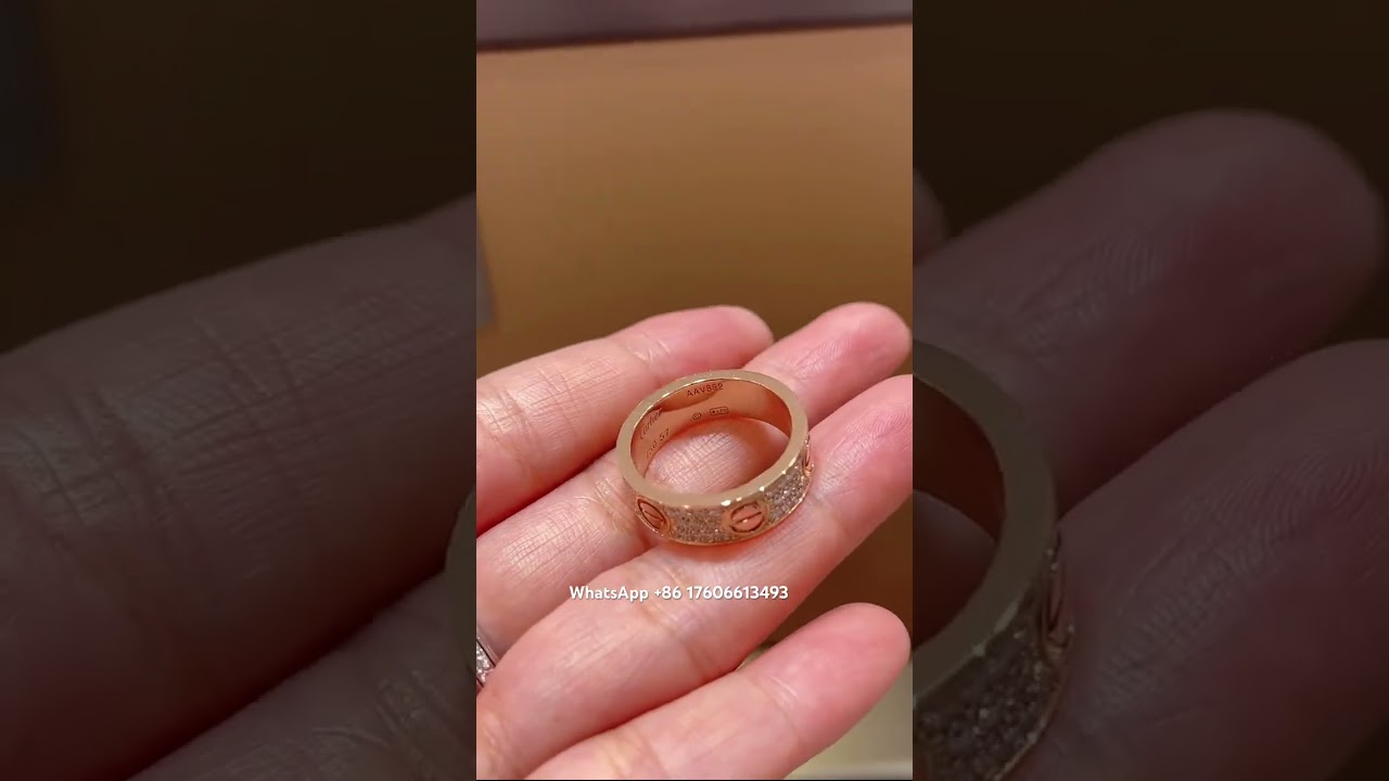 Custom Made Cartier Love Ring 18K Real Gold Pave With Diamonds