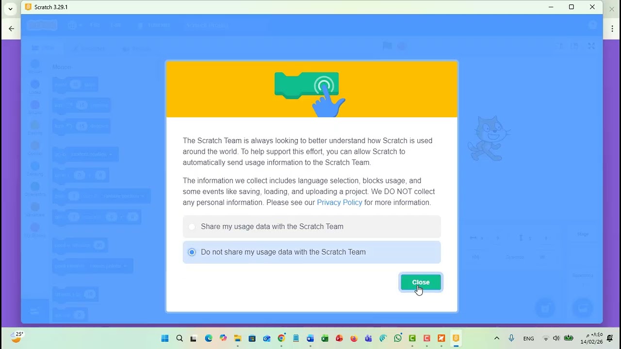 الدرس الرابع برنامج سكراتش تكنولوجيا أول إعدادي الترم الثاني