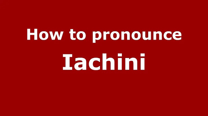 How to pronounce Iachini (Italian/Italy)  - PronounceNames.c...