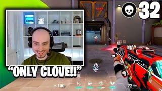 FNC DERKE ONLY PLAYS CLOVE AND DESTROYS EU RANKED WITH DROPS 32 KILLS!! FT. CHRONICLE | VALORANT
