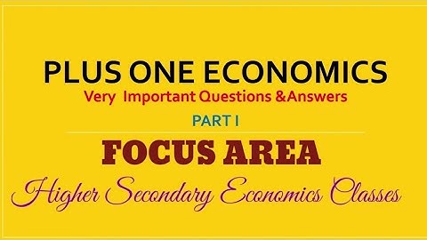 Focus Area Plus One Economics | Sure Questions & Answers Part 1 | Kerala HSE