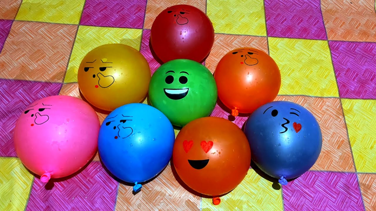 asmr various water colorful balloon - Feeling Happy Smile balloon  Pop Reverse ASMR Satisfying