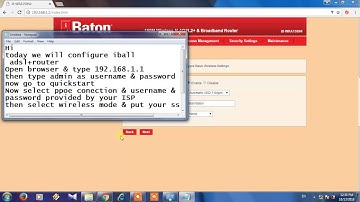 To configure iball adsl modem + router.
