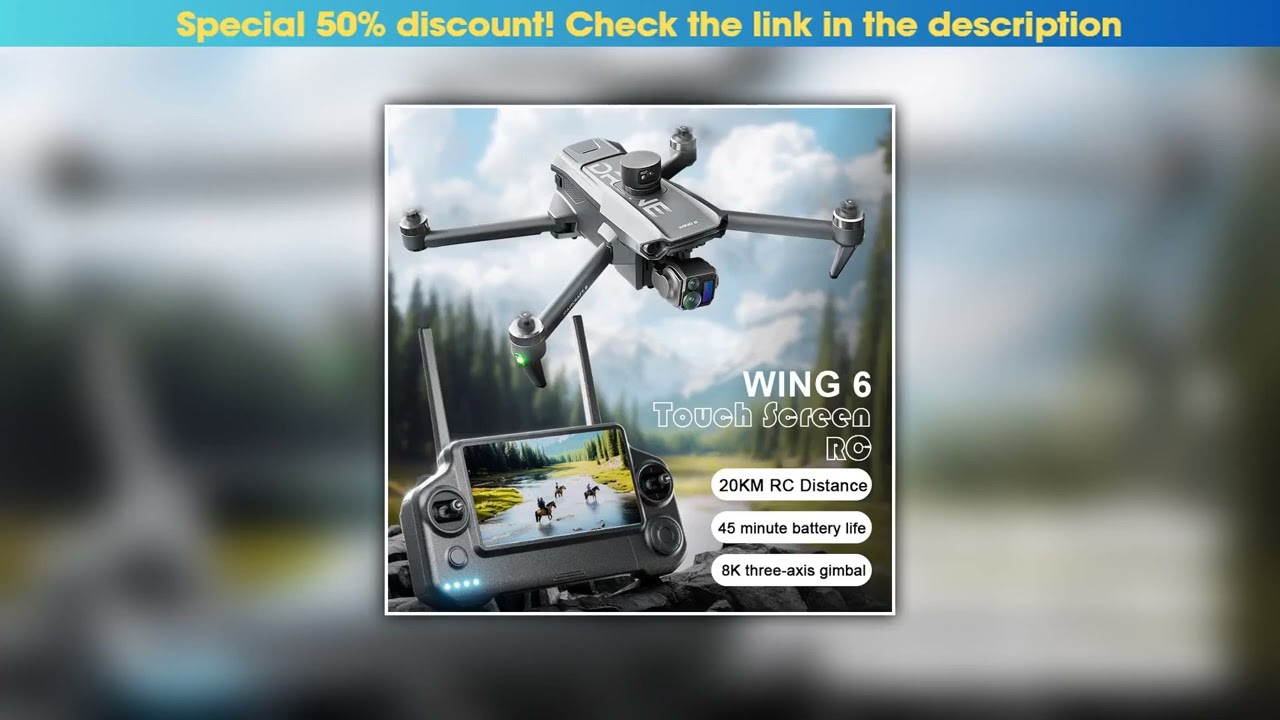 Unboxing Hot Selling Wing 6 Professional Aerial GPS Drone 8K Long Endurance Three Axis Gimbal Remot