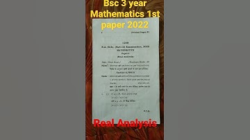 Rmlau Bsc 3 year Real Analysis question paper 2022|Important question for 2023#rmlau #viral #shorts