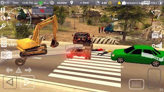 Police Chased While Transporting Excavator With Russian Truck | Russian Car Driver ZIL 130 Gameplay screenshot 2