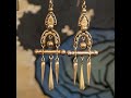 Archaeological revival victorian gold cased drop earrings