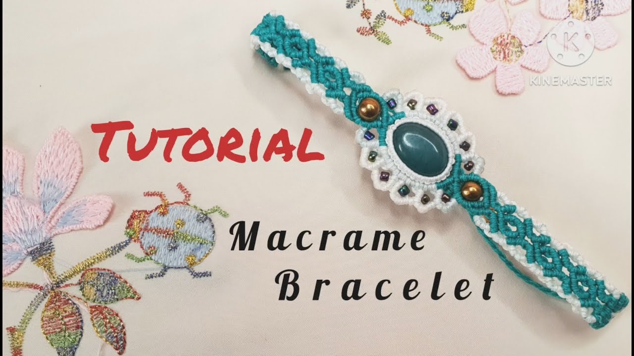 how to make flower macrame Bracelet / tuto - YouTube