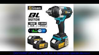 1800N.M Torque Brushless Electric Impact Wrench 1/2 inch Lithium-Ion Battery Cordless Wrench Tools F