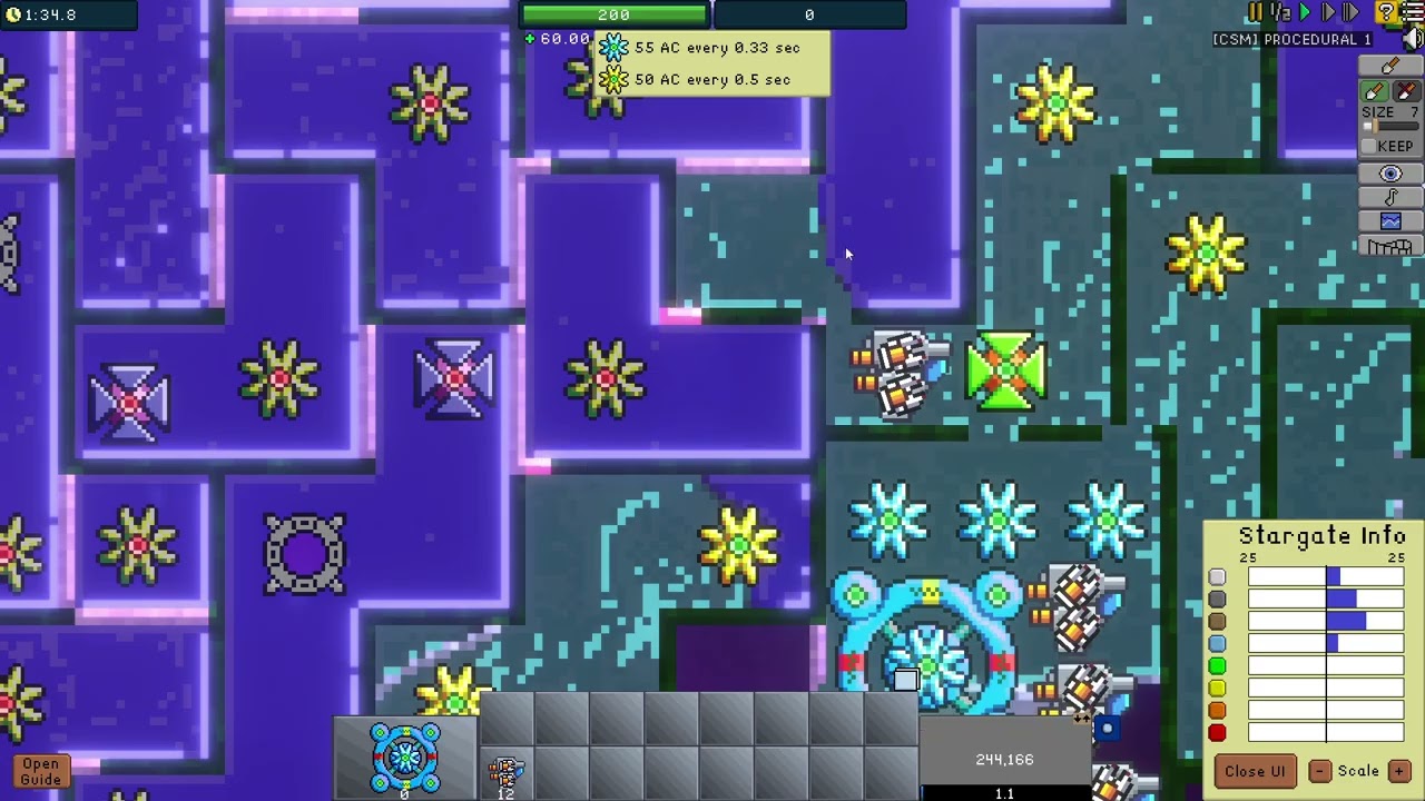 CSM 08 Creeper World IXE, trying to min-max procedurally generated