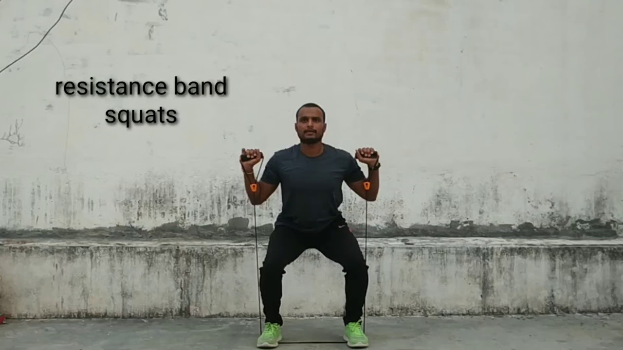 Resistance band squats YouTube