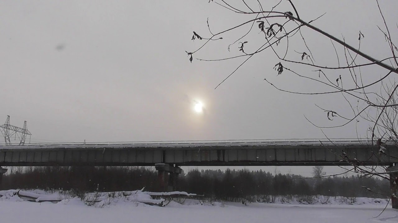 Зимняя река Илеть в районе моста в Звениговском районе - YouTube