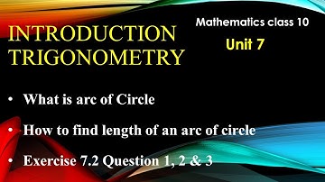 Length of the Arc of Circle|| Mathematics Class 10 Exercise 7.2 Question No 1, 2 &3.