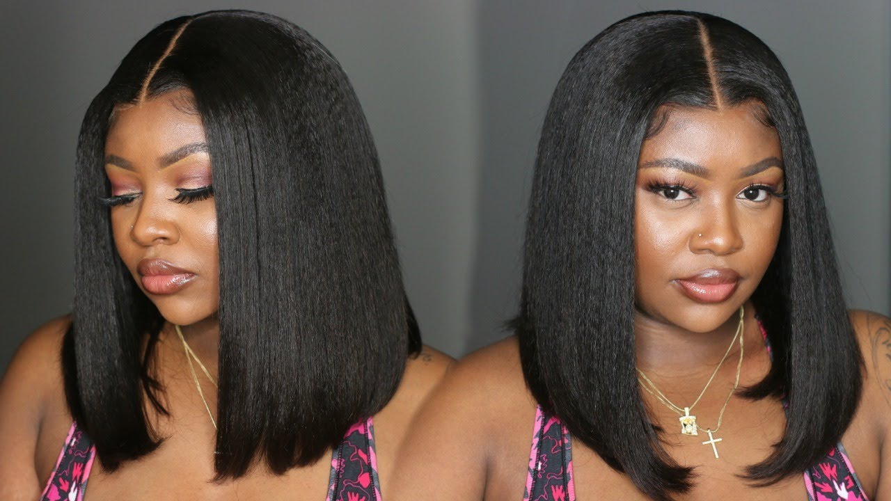 Summer Ready! Kinky Straight Bob Lace Wig Install | OMGQueen