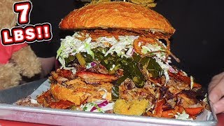 Massive Southern BBQ Sandwich Challenge w/ Fried Pickles!!