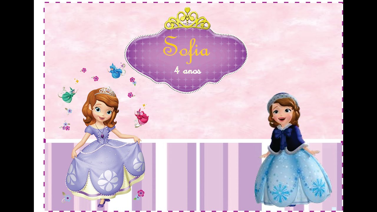 Convite - Preparativos princesa Sofia 4 anos#parte 6 - YouTube Fabiana Haiz