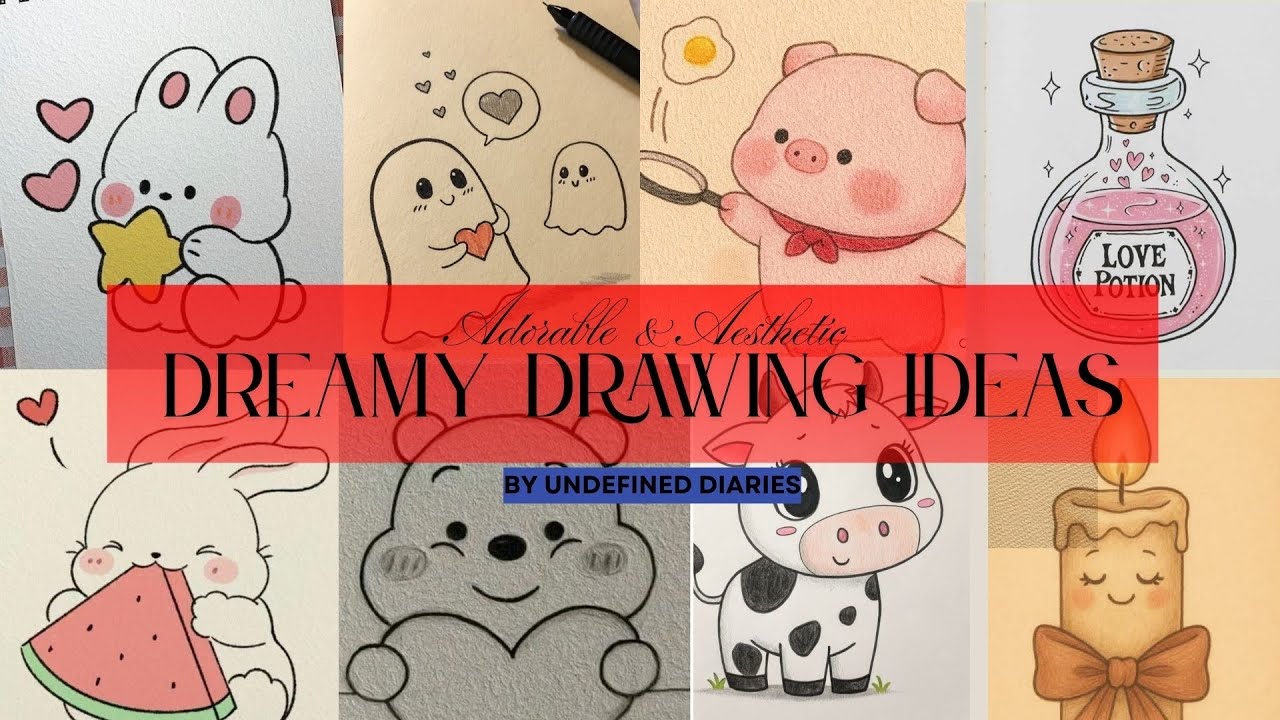 Adorable aesthetic and cute drawings ideas for beginners 