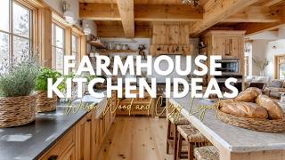 Traditional Farmhouse Kitchen Ideas with Warm Wood and Cozy Layout