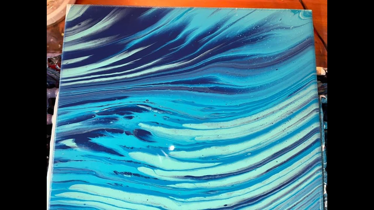 10x20 cool split cup acrylic pour painting - YouTube