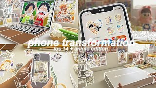 anime phone transformation 🌈 — ios 14 aesthetic + macbook air 2020 unboxing and accessories 💻🍃