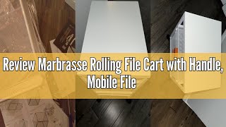 Review Marbrasse Rolling File Cart with Handle, Mobile File Cabinet on Lockable Wheels, Office Filin