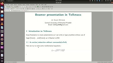 Introduction to TeXmacs (Scientific Editing Software)