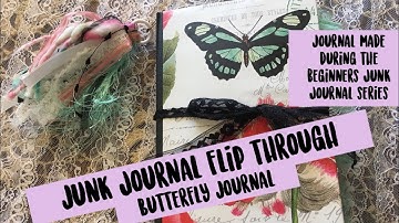 Butterfly Journal flip through.  Gift bag covered Composition book journal from the beginners series