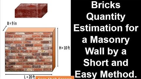 Number of Bricks in a wall | Easy and short trick for calculating the number of bricks for wall