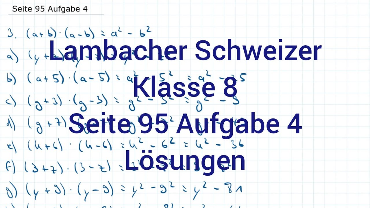 MATHE Lambacher Schweizer Klasse 8 NRW G9 - Seite 95 Aufgabe 4 Lösungen