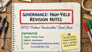 🔥 Complete Governance Revision Notes for UPSC Prelims 2026 | CAG, CBI, Finance Commission, Bodies 