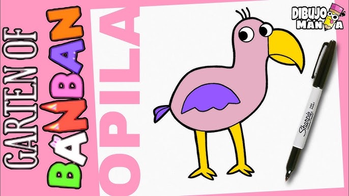 Como dibujar Baby Opila Bird de Garten of Banban - Como desenhar