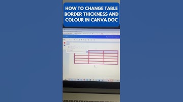 HOW TO CHANGE TABLE BORDER THICKNESS AND COLOUR IN CANVA DOC #tutorial #canva