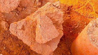 Asmr soft red dirt crumbling in water and on paste #asmr #cement #oddlysatisfying #satisfying #dirt