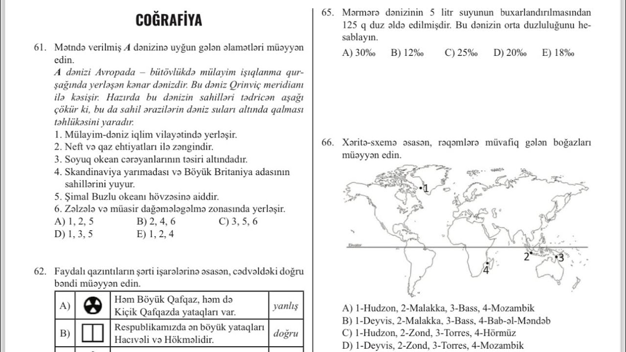 Coğrafiya 11-ci sinif GÜVƏN sınaq 5-in geniş izahı (12.01.2025)