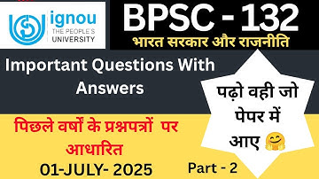 IGNOU BPSC 132 Important questions answers for June 2025| BPSC 132 solved guess paper 2025