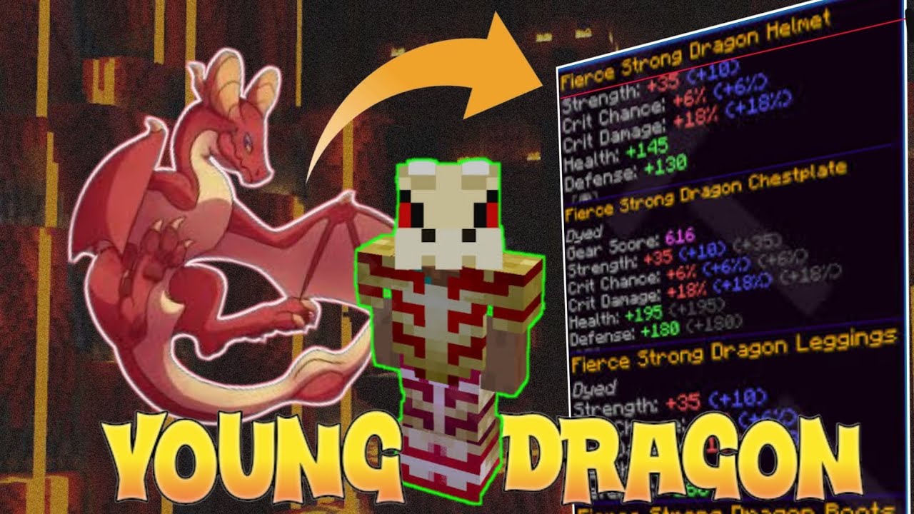 Young Dragon Armor Fully Enchanted | Fakepixel Skyblock - Minecraft | BRO BLOX FF