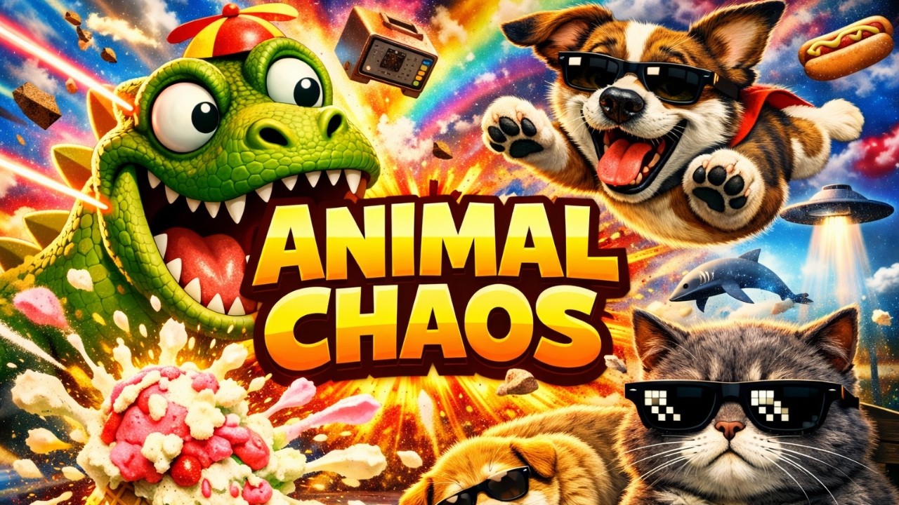 Dinosaur, Dog & Cat Cause Absolute Chaos | Surreal Meme Animation