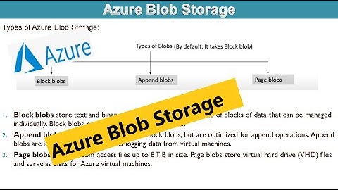 Azure blob storage tutorial | Block Blob, Append blob and Page Blob explained with demo