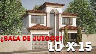 PLANO DE CASA DE 10 X 15 METROS ESTILO CALIFORNIANO | HOUSE PLANS 10 X 15  METERS CALIFORNIAN STYLE - YouTube