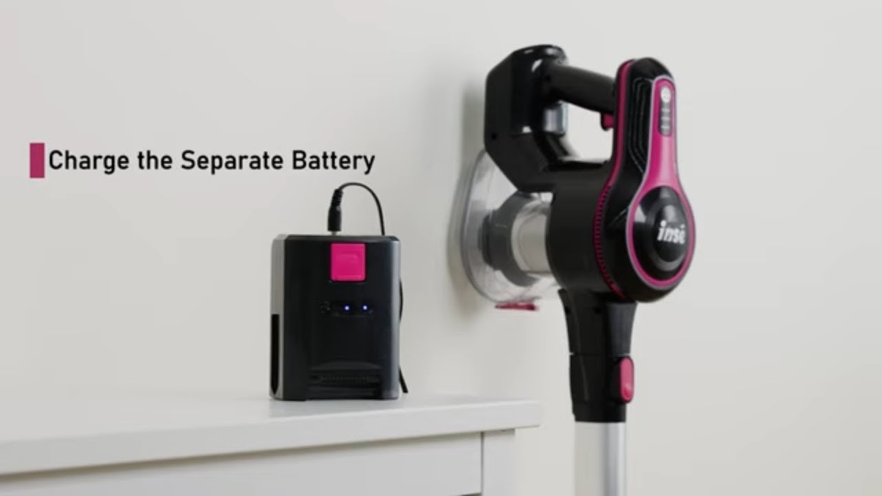 INSE N5S Cordless Vacuum Rose Red How to charge battery YouTube